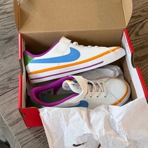 Nike Kids Court Legacy Velcro Blue Sneakers 2.5Y